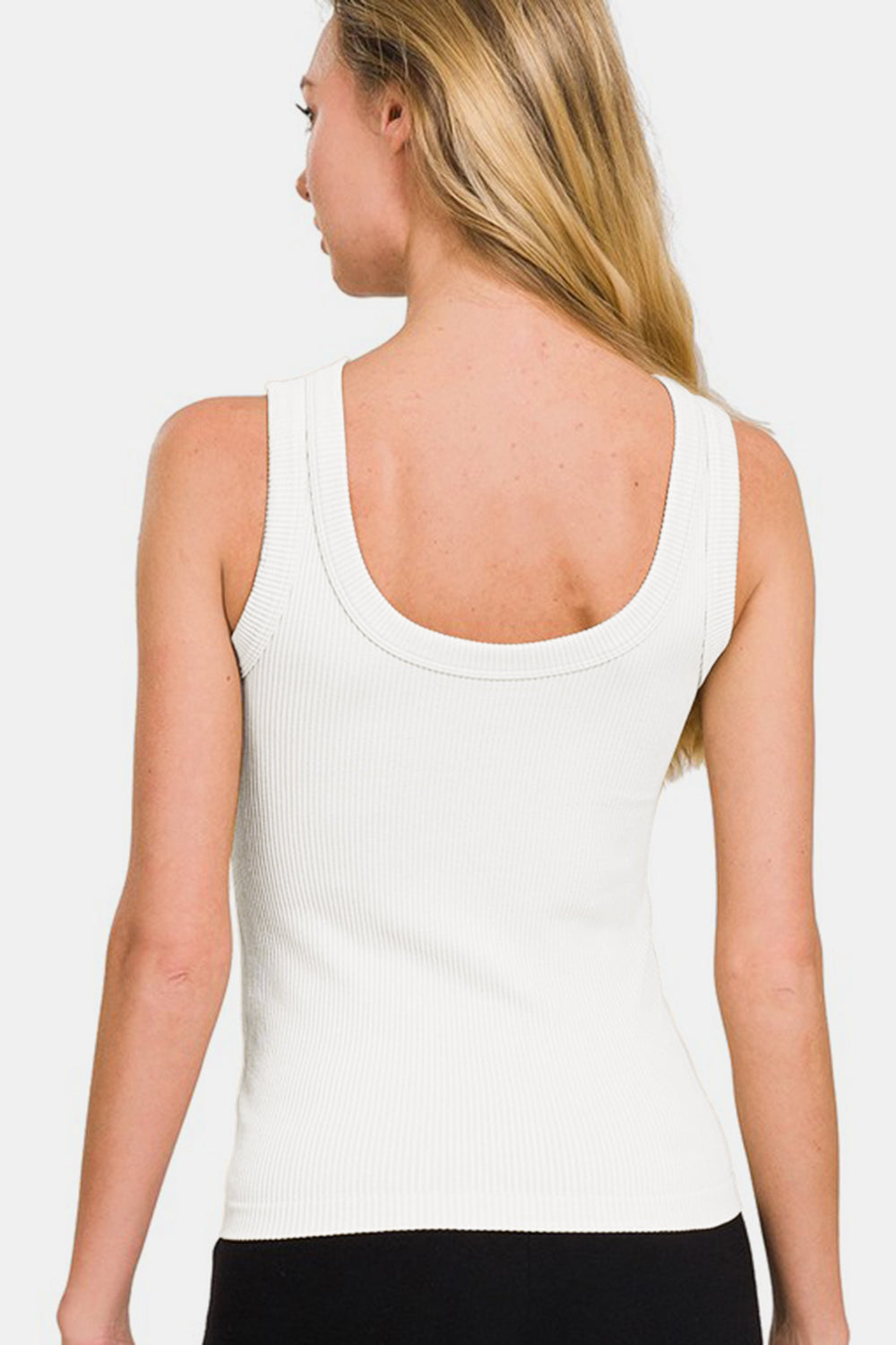 Zenana 2 Way Neckline Washed Ribbed Tank-Angel Casuals