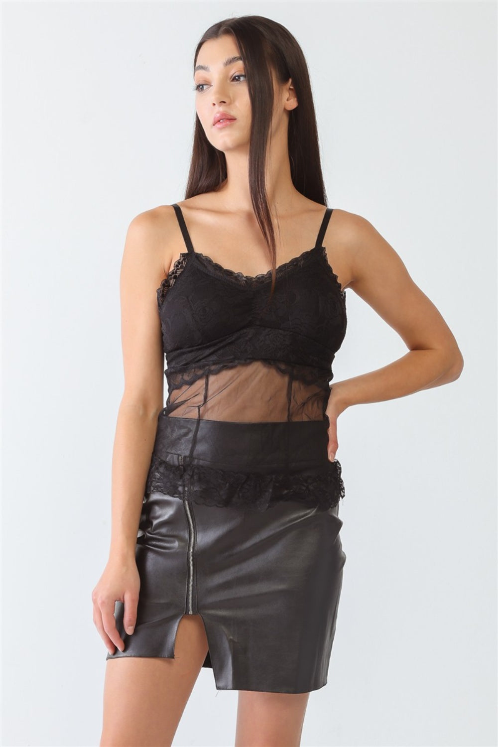 FASHION4YOU Sheer Mesh Lace Push-Up Bustier-Angel Casuals