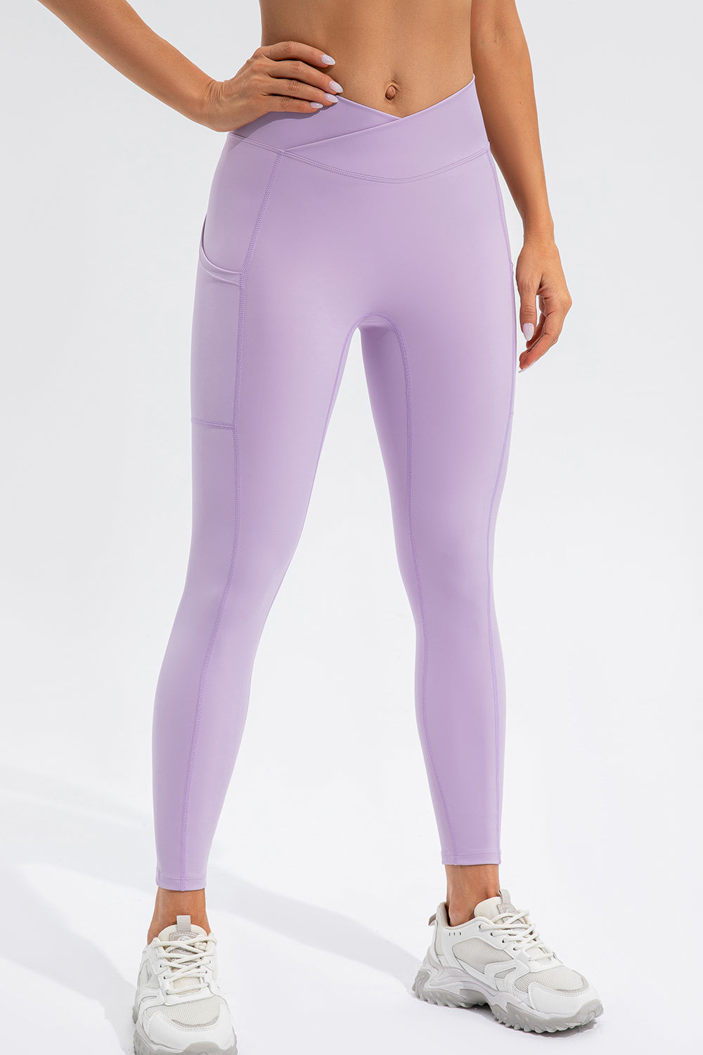 High Waist Active Leggings with Pockets-Angel Casuals