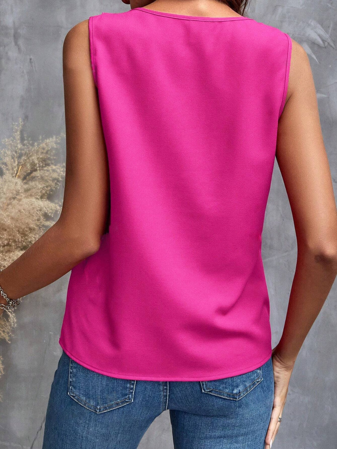 Ruffled V-Neck Tank-Angel Casuals