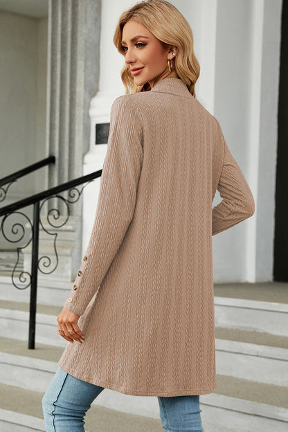 Open Front Long Sleeve Cardigan-Angel Casuals