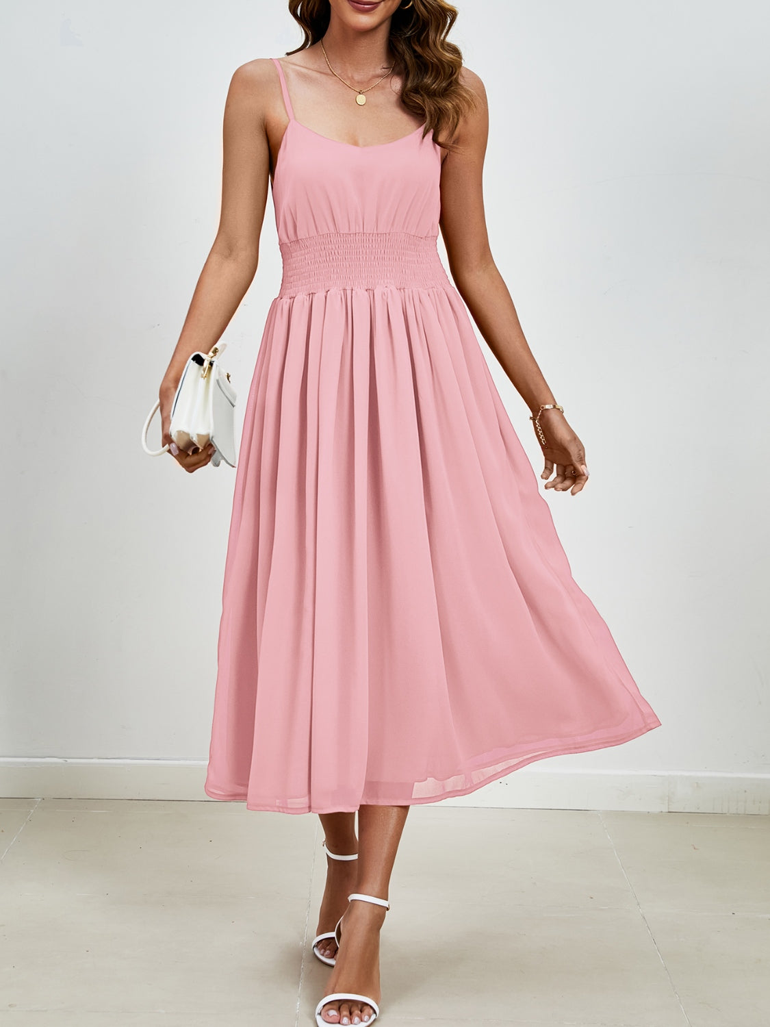 Scoop Neck Midi Cami Dress-Angel Casuals