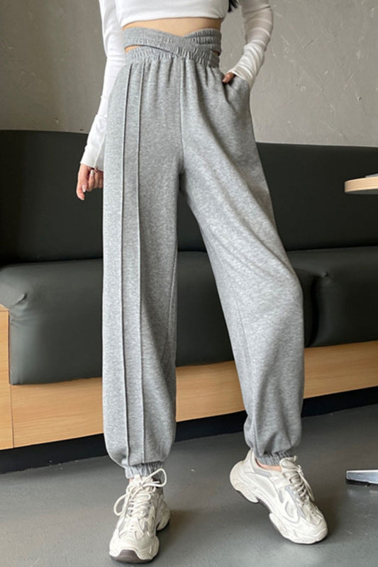 Crisscross Long Sweatpants-Angel Casuals