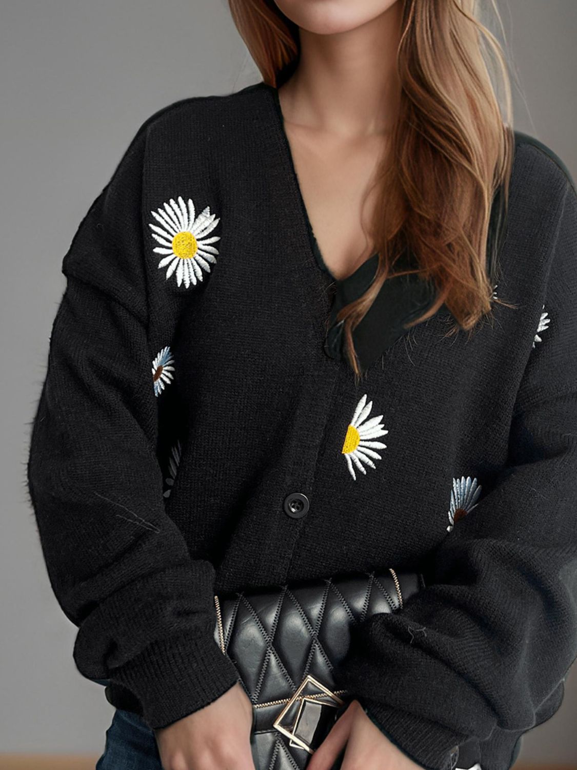 Daisy Button Up V-Neck Cardigan-Angel Casuals