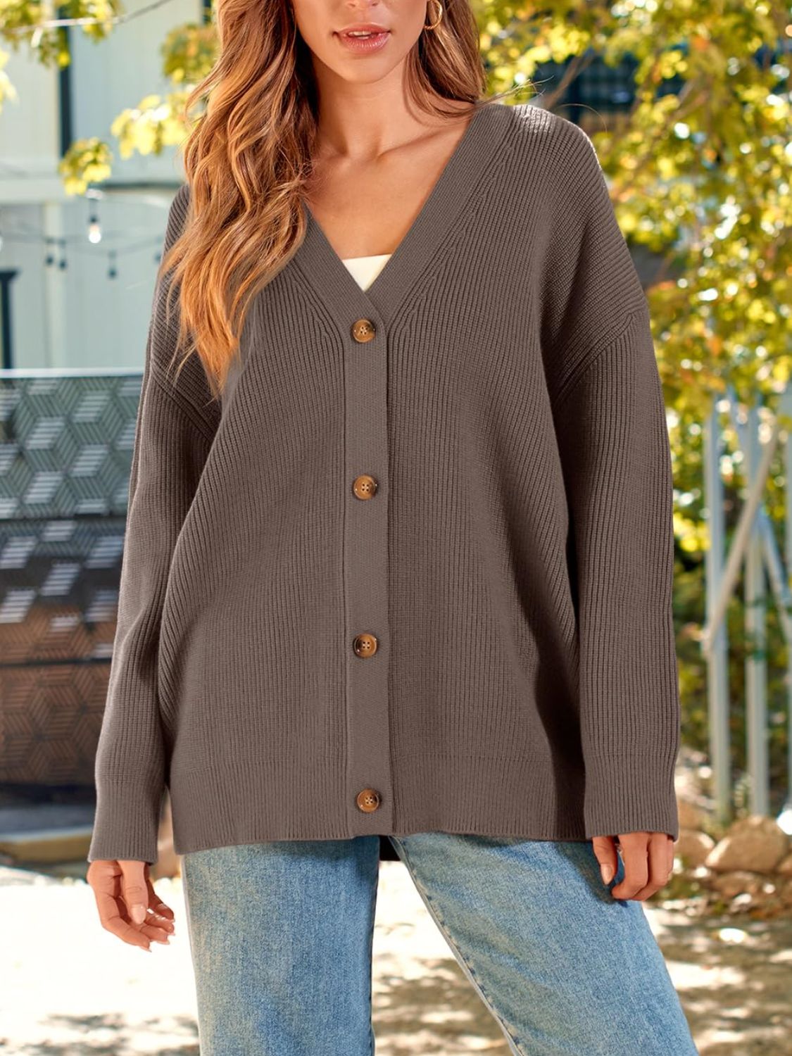 Button Down Long Sleeve Cardigan-Angel Casuals
