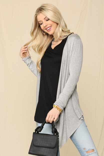 Celeste Full Size Open Front Knit Cardigan-Angel Casuals