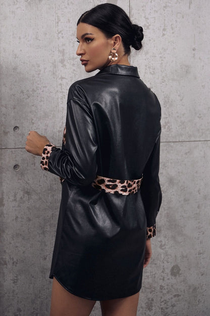 Ivy Lane Tied Leopard Snap Down Trench Coat-Angel Casuals