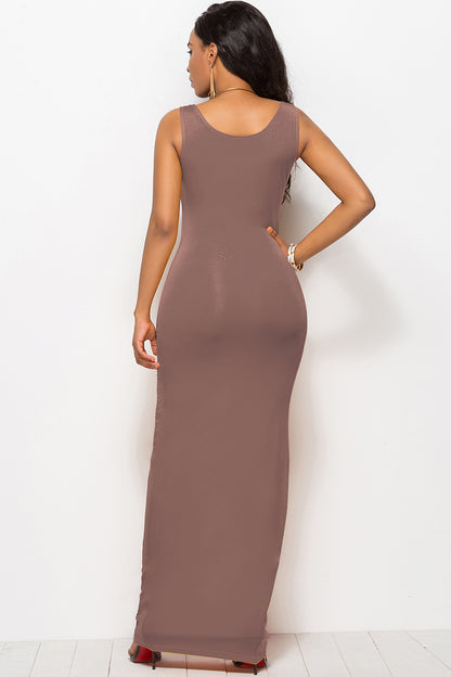 Scoop Neck Wide Strap Maxi Dress-Angel Casuals