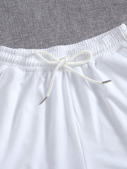 Drawstring Pocketed Elastic Waist Shorts-Angel Casuals