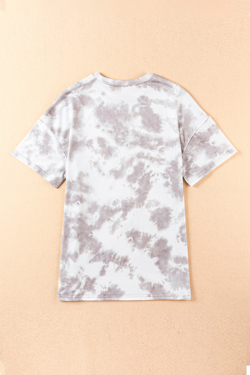 Tie-Dye Round Neck Short Sleeve Tunic Tee-Angel Casuals