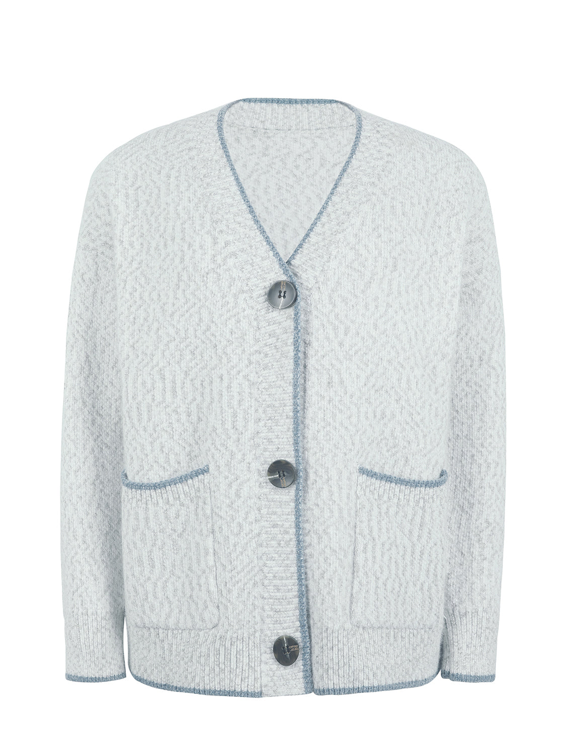 Button Down V-Neck Cardigan with Pockets-Angel Casuals