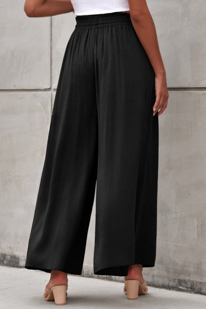 Drawstring Waist Wide Leg Pants-Angel Casuals