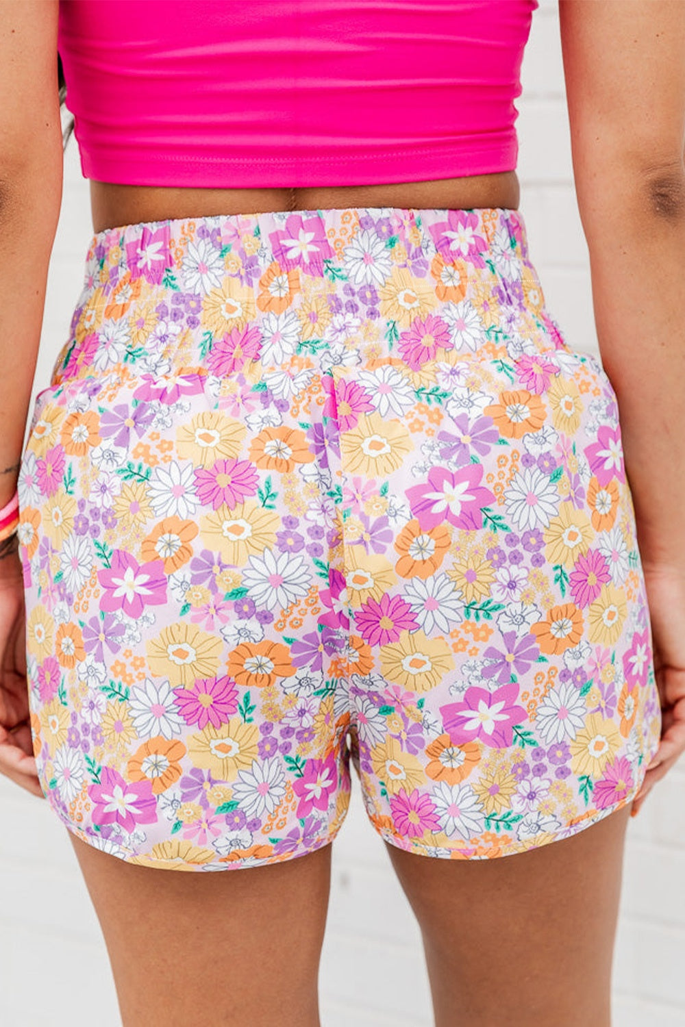 Printed High Waist Shorts-Angel Casuals