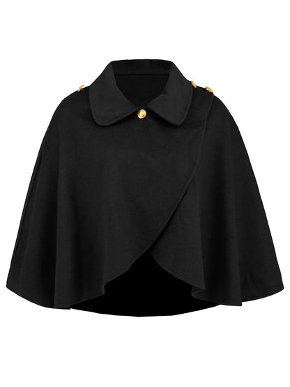 Collared Neck Cropped Cape-Angel Casuals