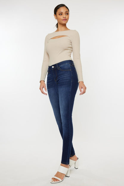 Kancan Mid Rise Gradient Skinny Jeans-Angel Casuals