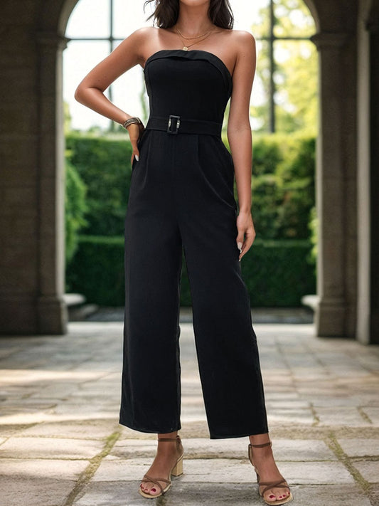 Tube Jumpsuit with Pockets-Angel Casuals