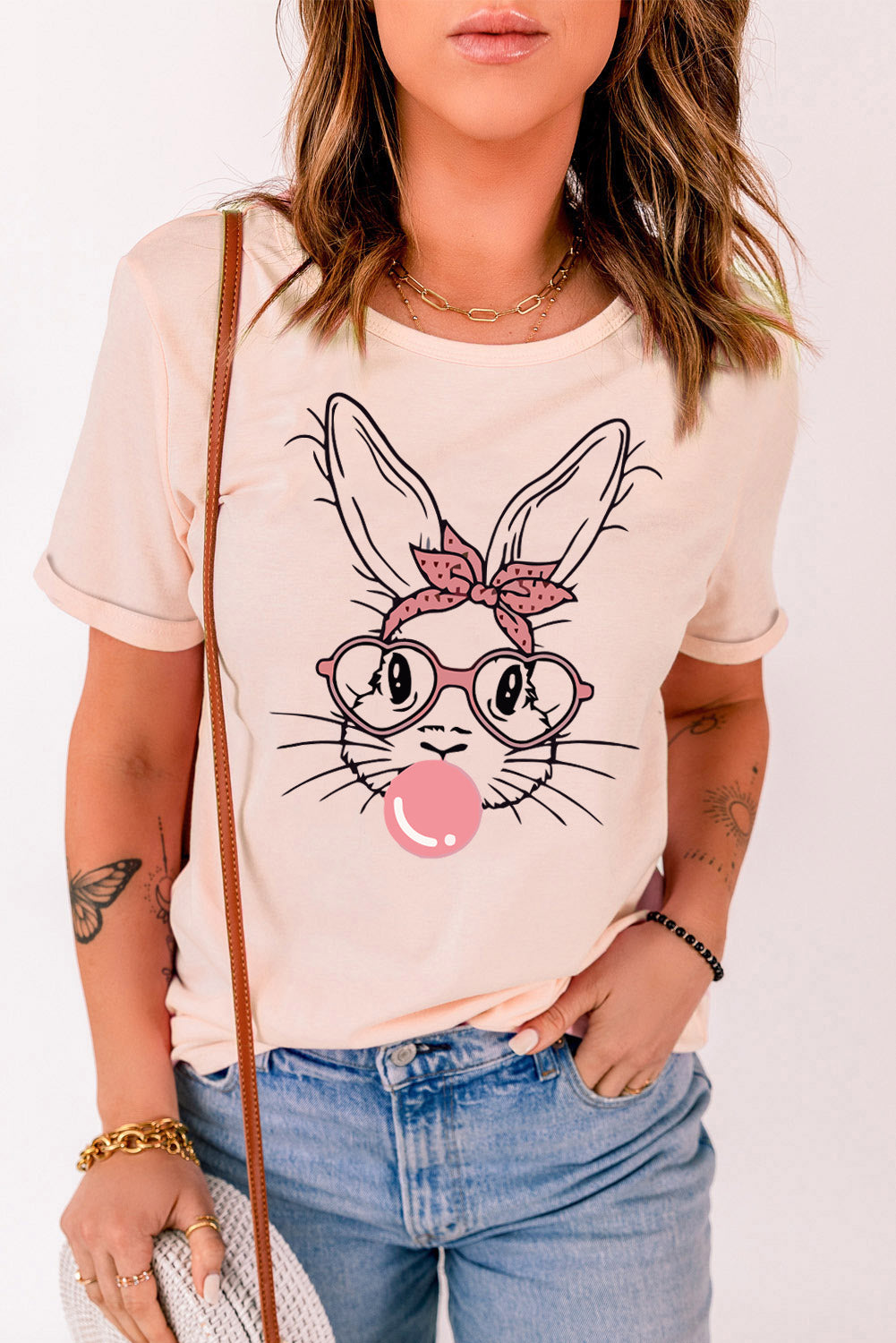 Rabbit Graphic Easter Tee Shirt-Angel Casuals