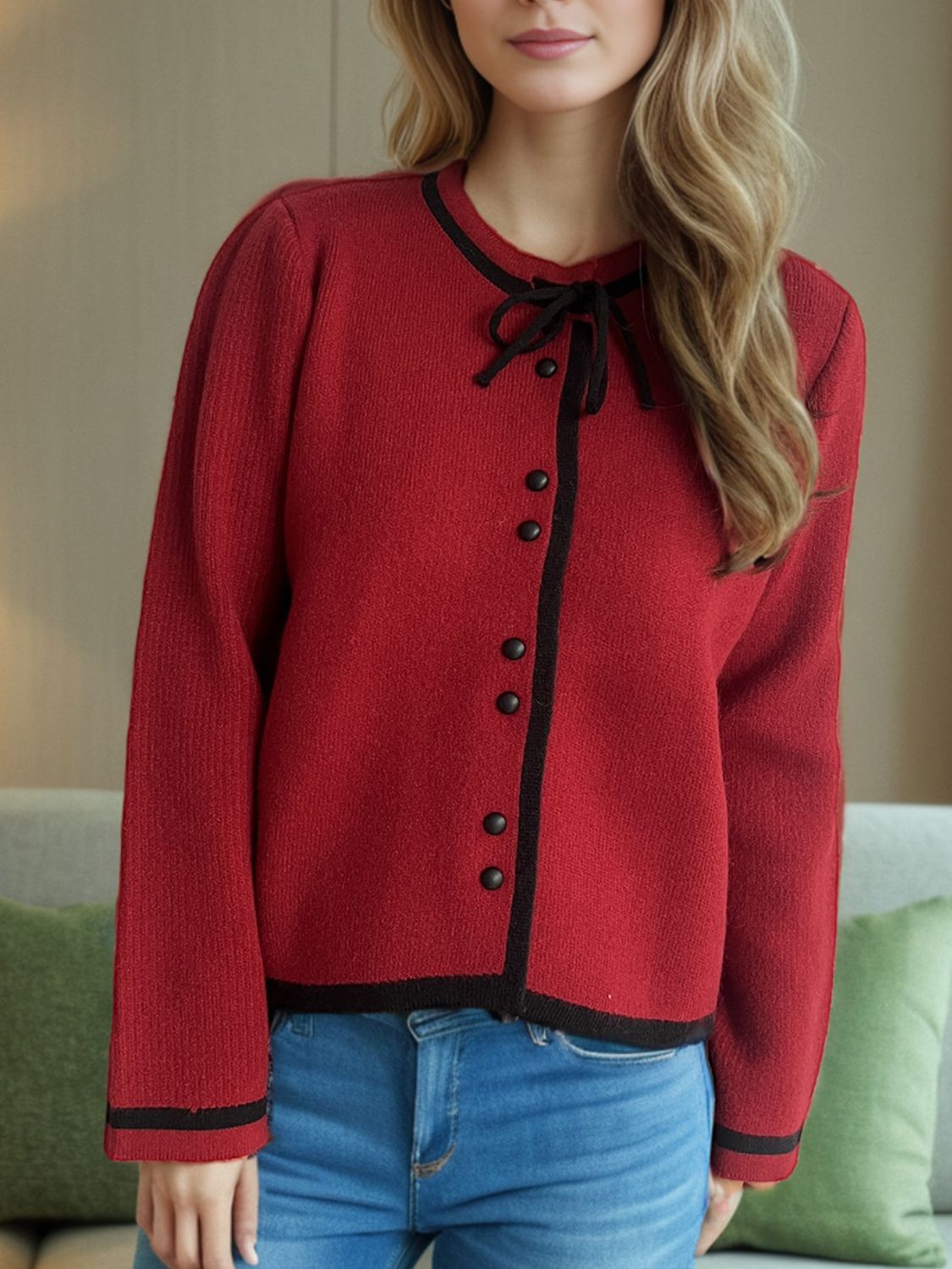 Button Down Long Sleeve Cardigan-Angel Casuals