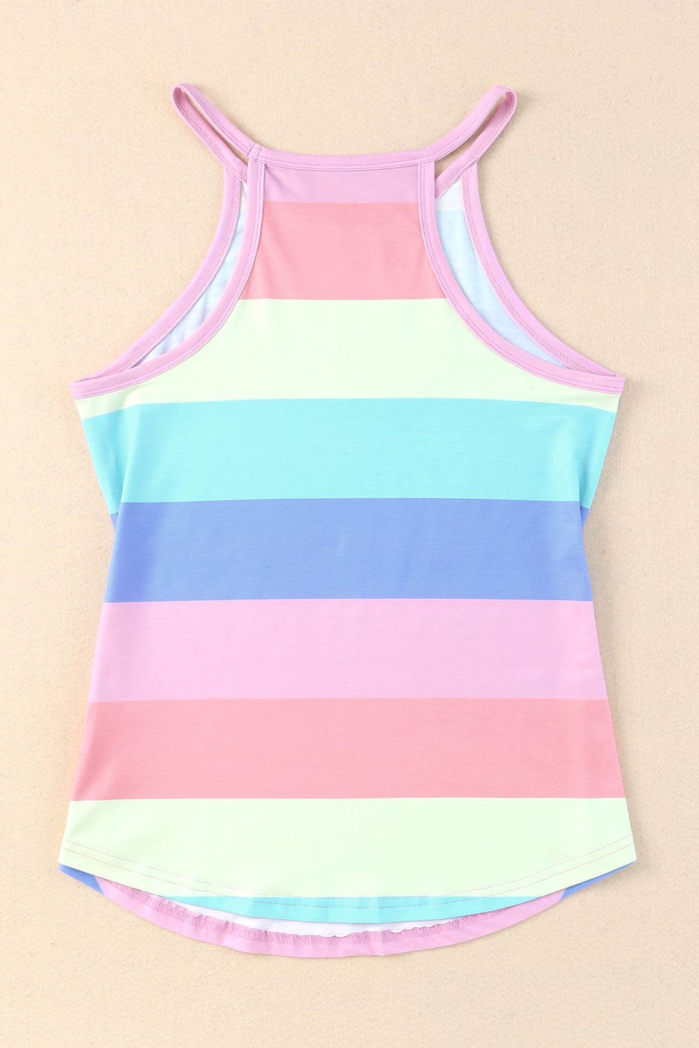 Striped Curved Hem Tank-Angel Casuals