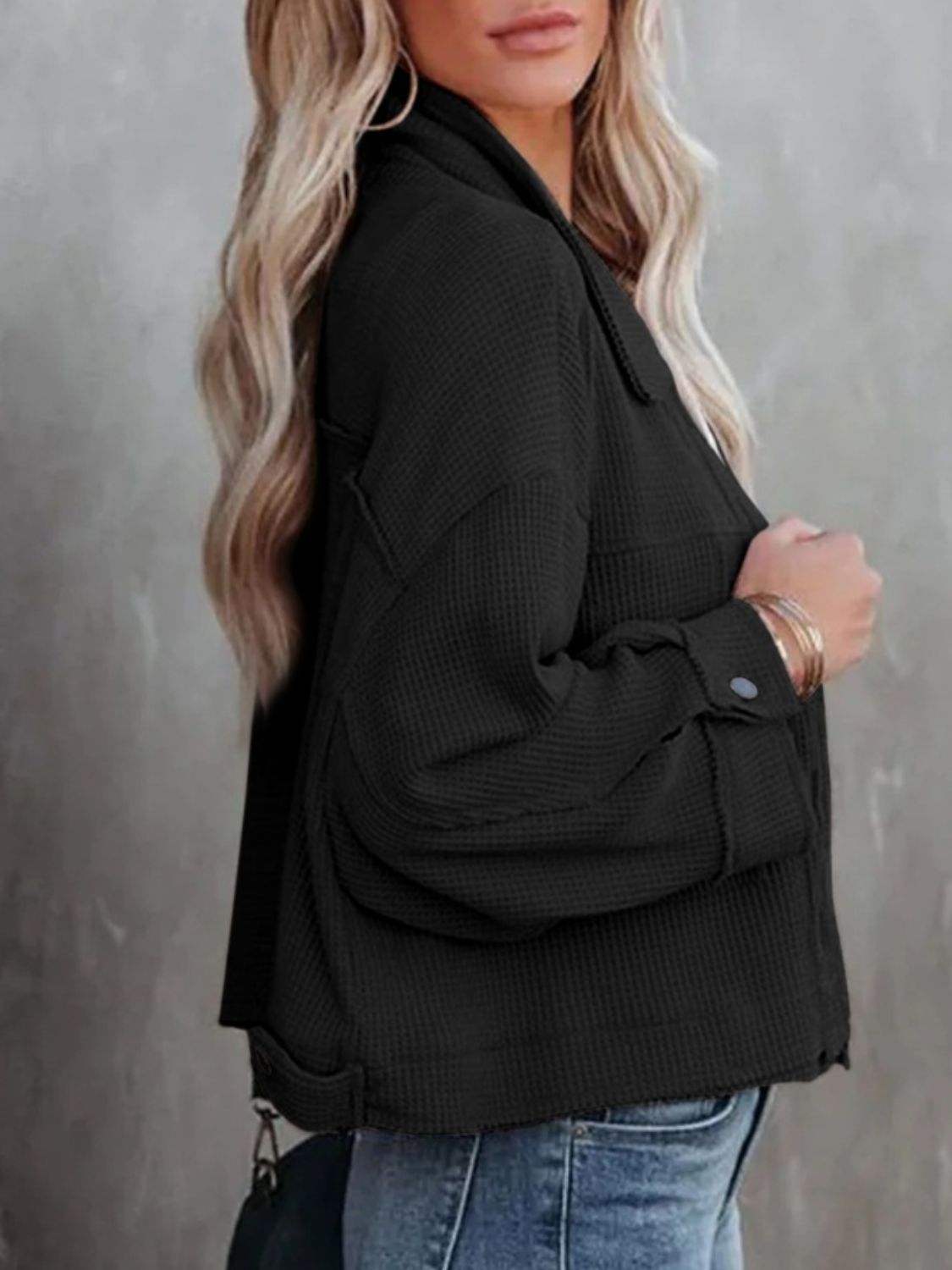 Button Up Long Sleeve Jacket-Angel Casuals
