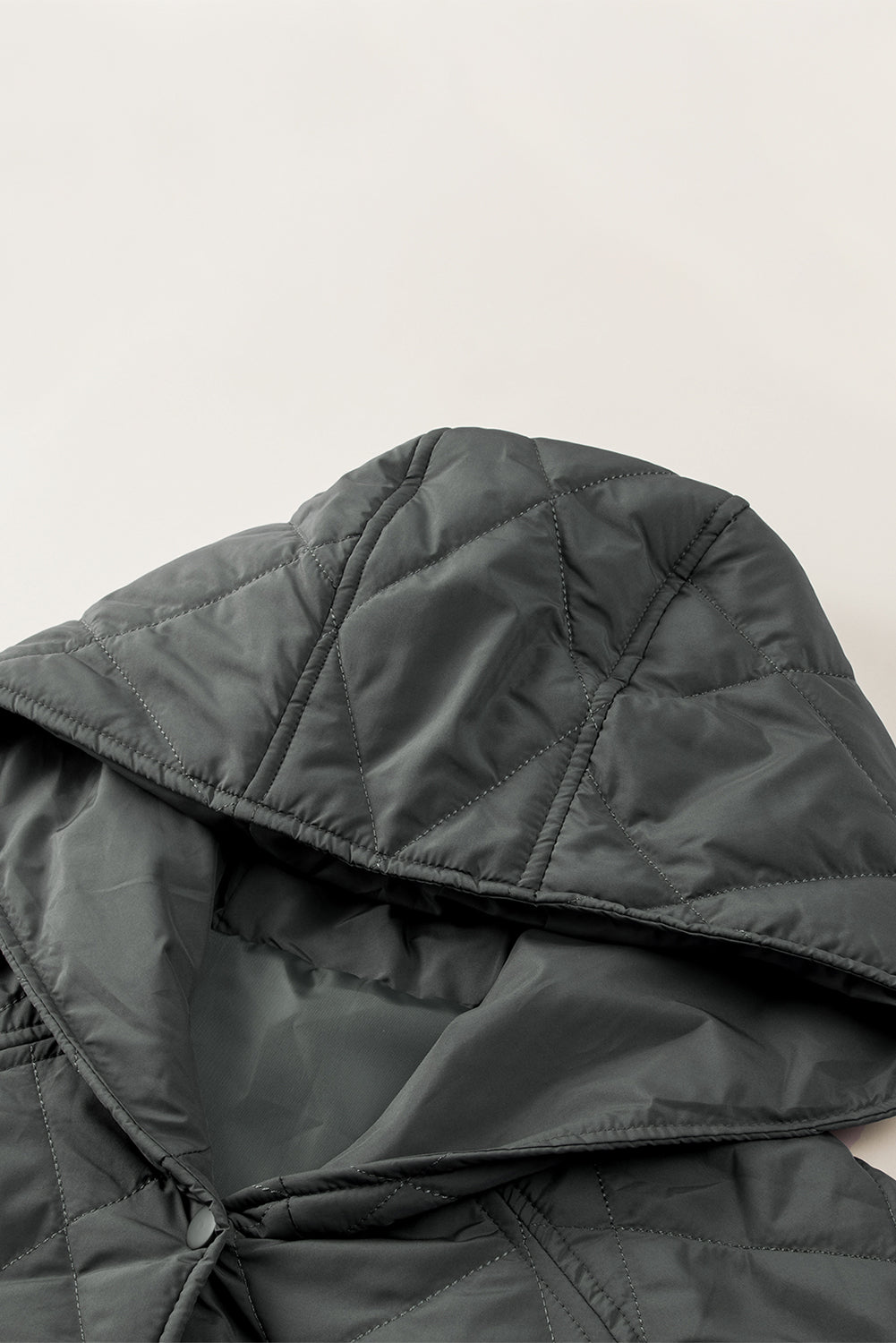 Snap Down Long Sleeve Quilted Winter Coat-Angel Casuals