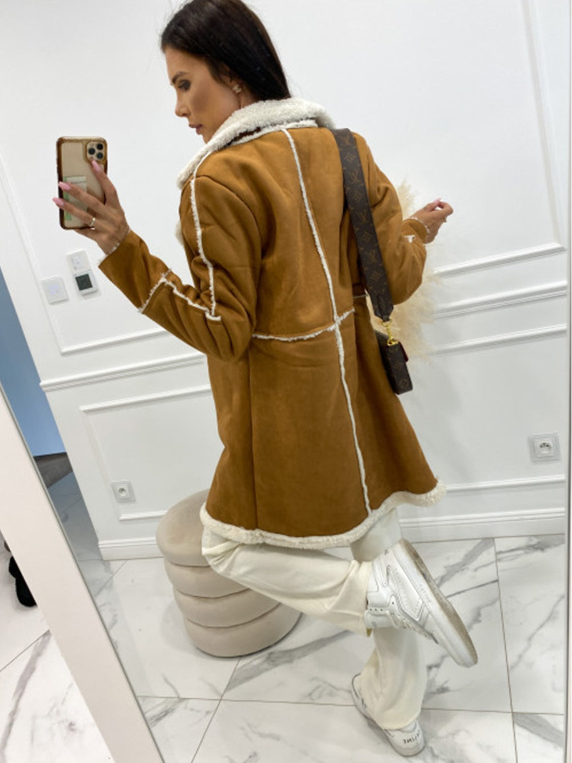 Lapel Collar Exposed Seam Buttoned Coat-Angel Casuals