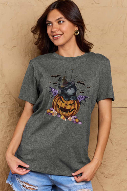 Simply Love Full Size Jack-O'-Lantern Graphic T-Shirt-Angel Casuals