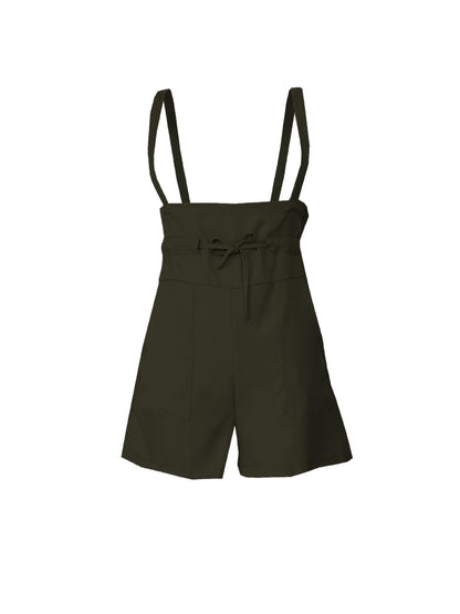 Drawstring Wide Strap Overalls with Pockets-Angel Casuals