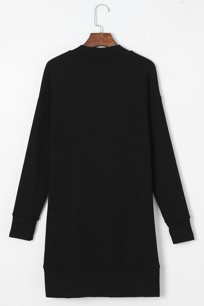 Pocketed Open Front Long Sleeve Cardigan-Angel Casuals