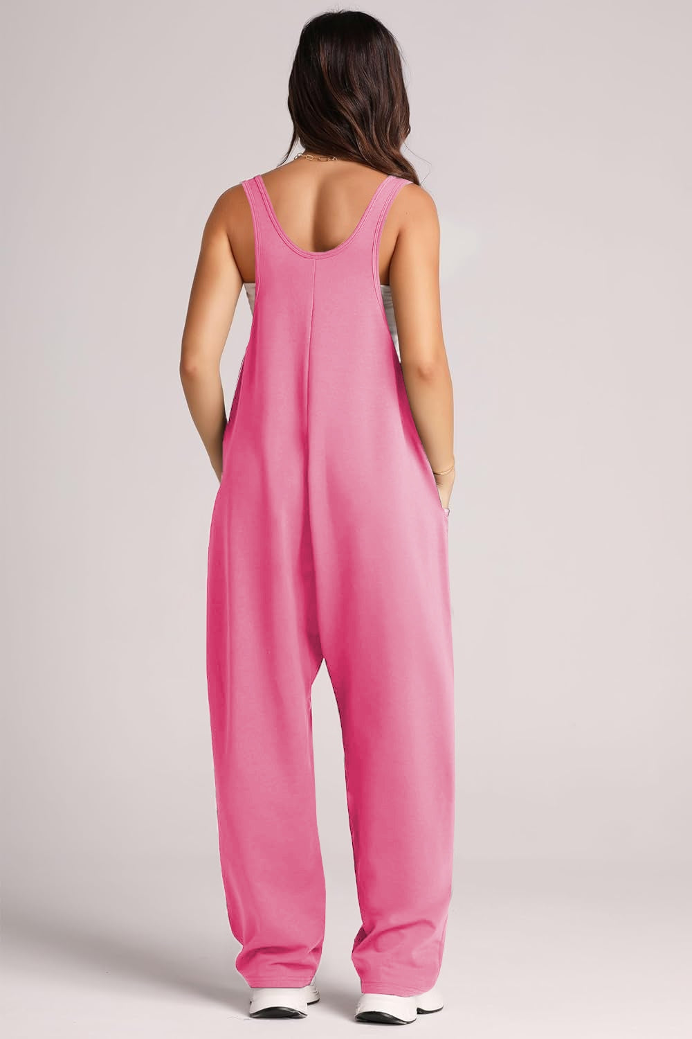 Wide Strap Jumpsuit with Pockets-Angel Casuals