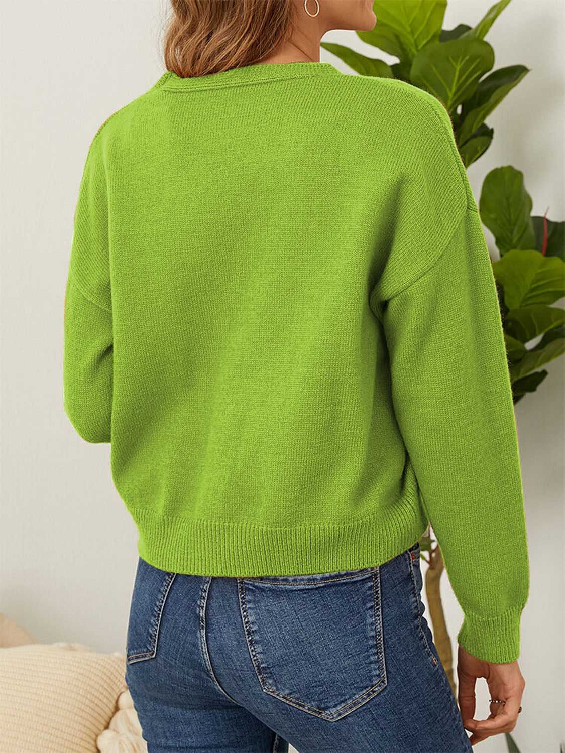 Flower Button Front Dropped Shoulder Cardigan-Angel Casuals