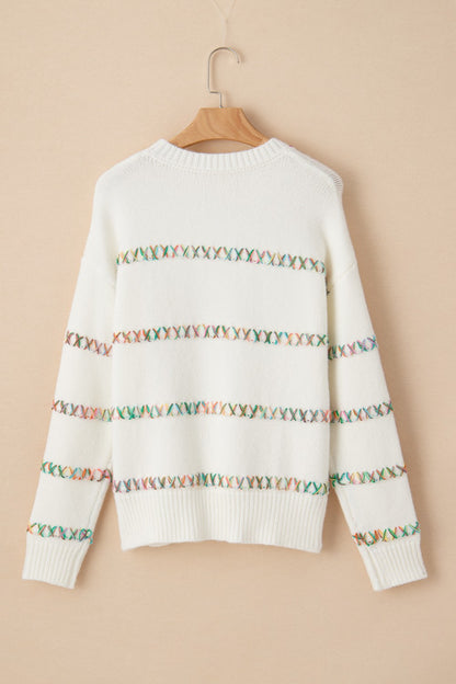 Round Neck Long Sleeve Sweater-Angel Casuals