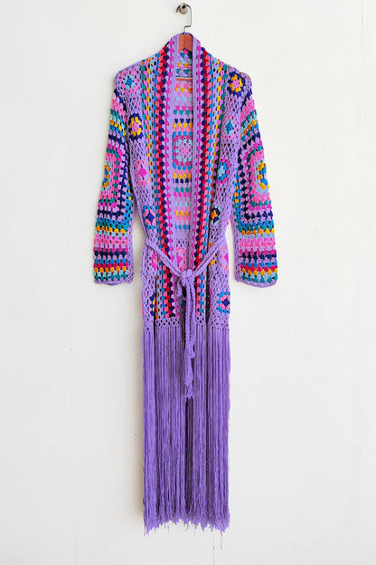 Fringe Tied Long Sleeve Cardigan-Angel Casuals