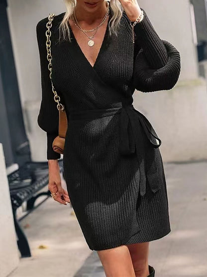 Open Front Lantern Sleeve Tied Cardigan-Angel Casuals
