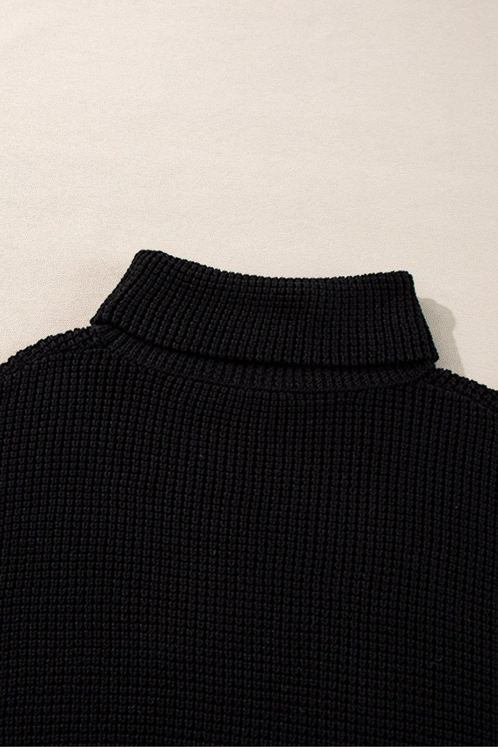 Striped & Checkered Turtleneck Dropped Shoulder Sweater-Angel Casuals