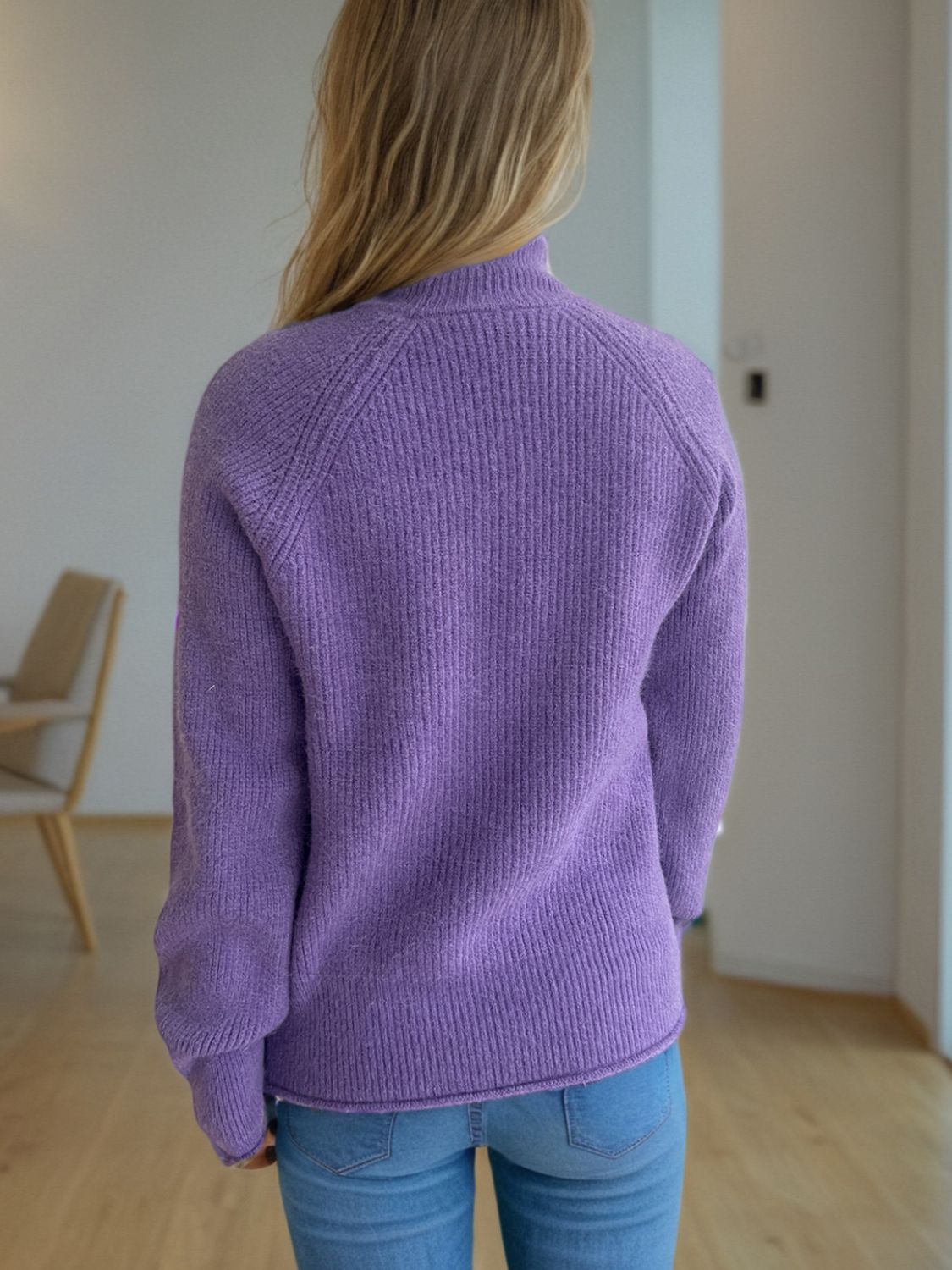 Turtleneck Long Sleeve Sweater-Angel Casuals