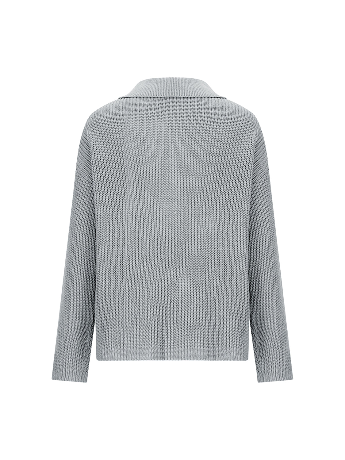 Collared Neck Half Button Knit Top-Angel Casuals