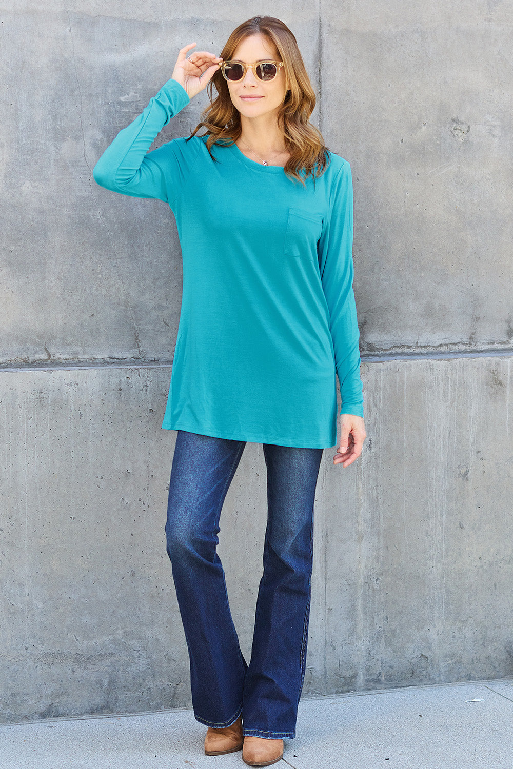 Basic Bae Full Size Round Neck Long Sleeve Top-Angel Casuals