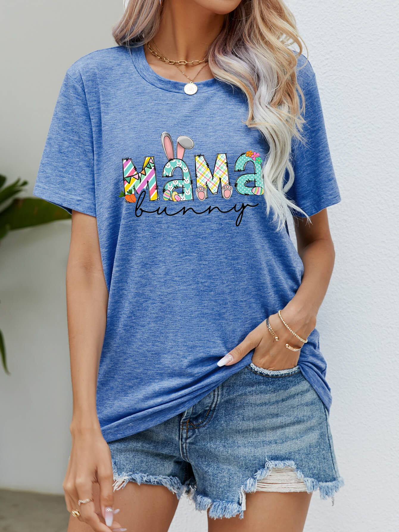 MAMA BUNNY Easter Graphic Tee-Angel Casuals