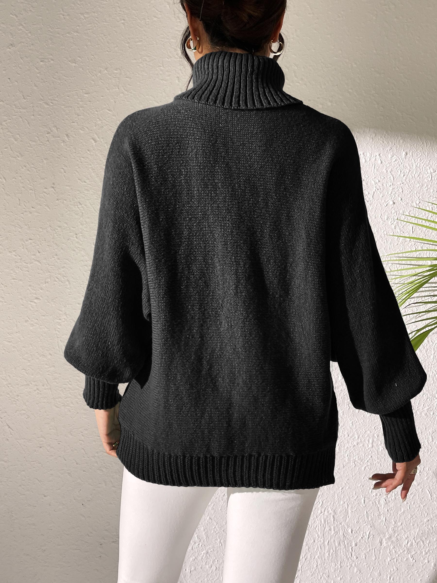 Turtleneck Long Sleeve Sweater-Angel Casuals