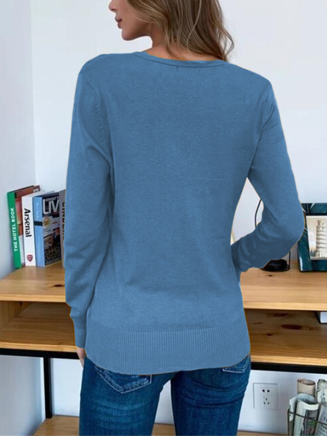 Button Up Long Sleeve Cardigan-Angel Casuals