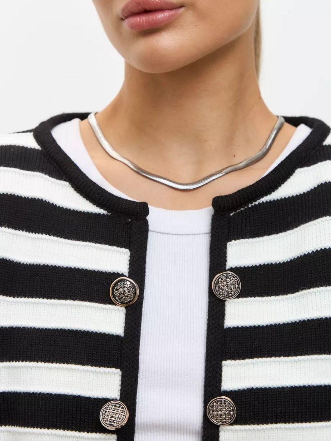 Striped Dropped Shoulder Long Sleeve Cardigan-Angel Casuals