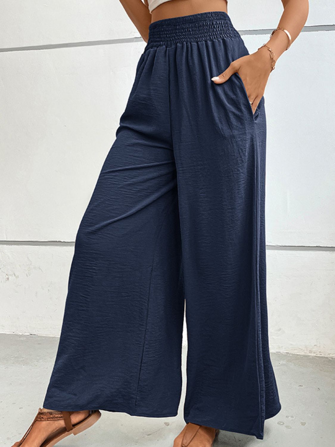 Wide Waistband Relax Fit Long Pants-Angel Casuals