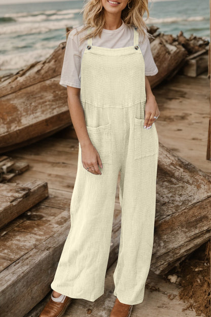 Full Size Wide Leg Front Pocket Jumpsuit-Angel Casuals