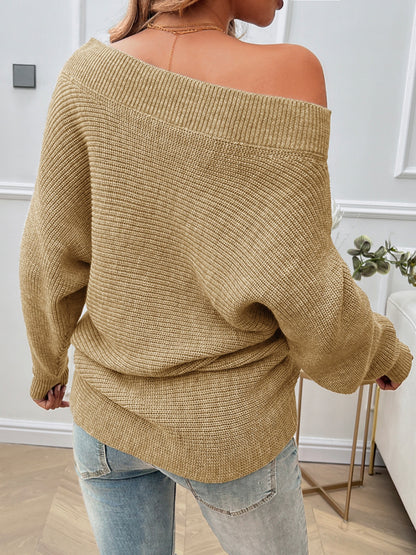 Devine Pearl Detail Long Sleeve Sweater-Angel Casuals
