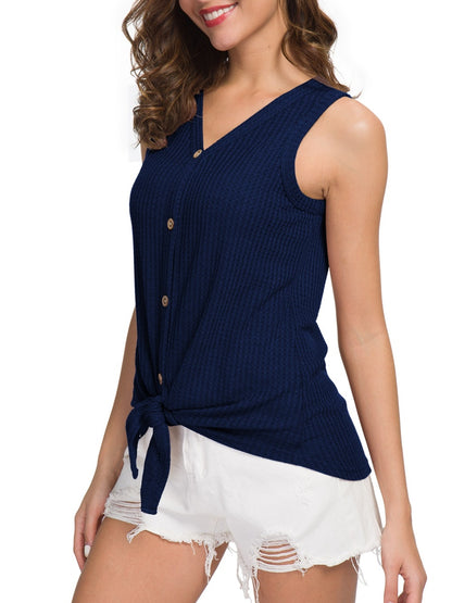 Tied V-Neck Tank-Angel Casuals