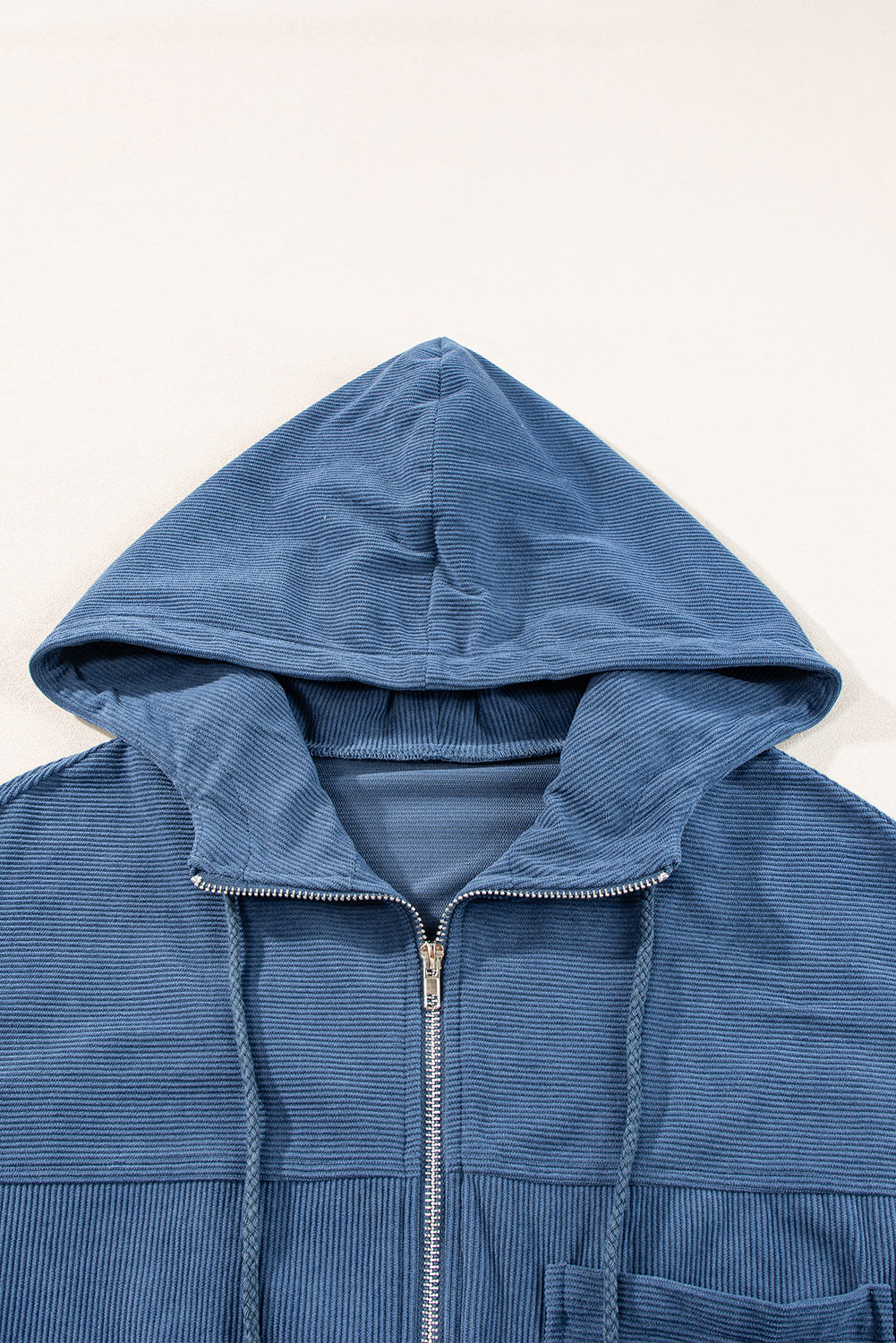 Pocketed Zip Up Long Sleeve Hooded Jacket-Angel Casuals