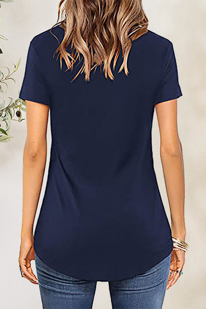 Crisscross Short Sleeve T-Shirt-Angel Casuals