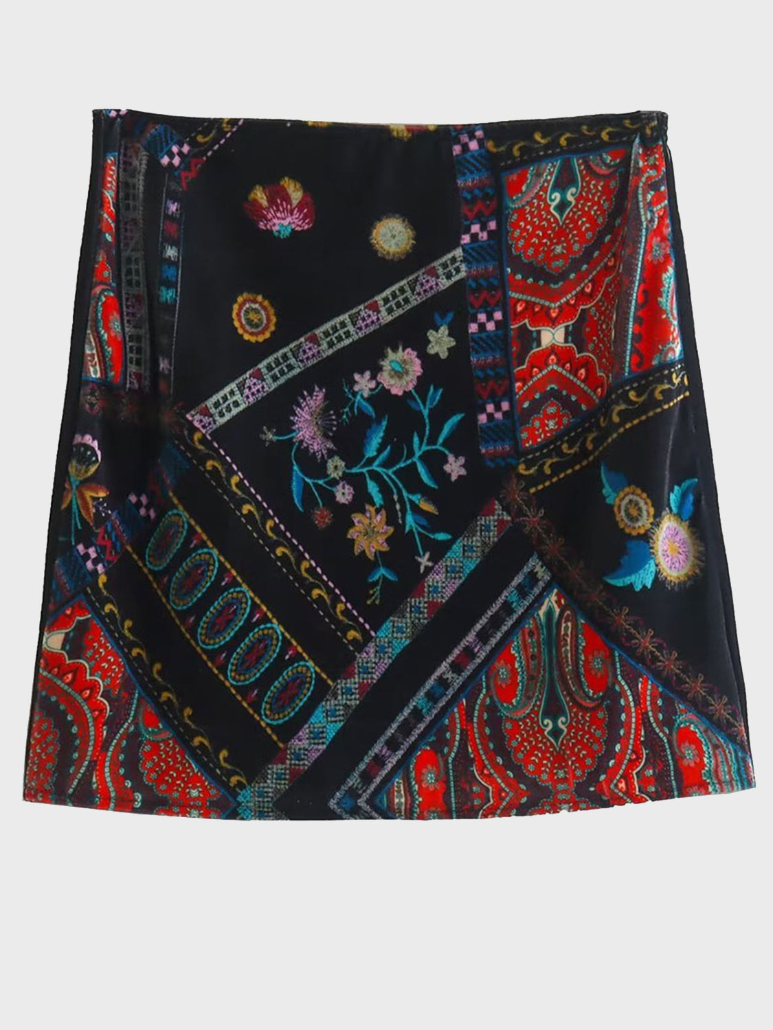 Printed Zip Mini Skirt-Angel Casuals