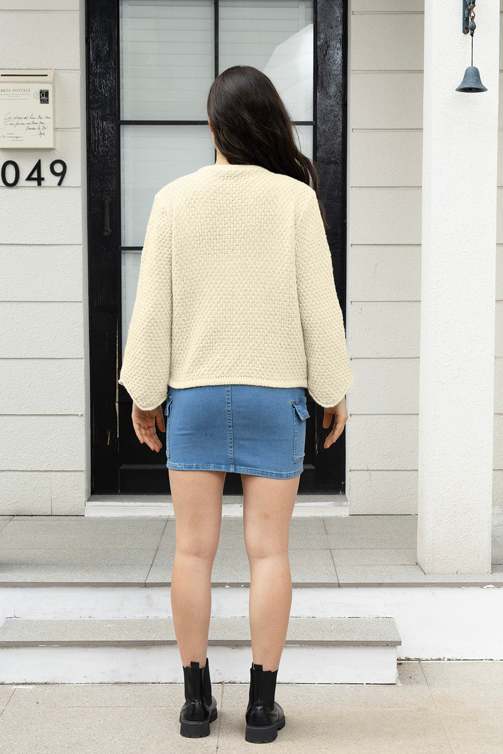 Button Up Long Sleeve Cardigan with Pockets-Angel Casuals